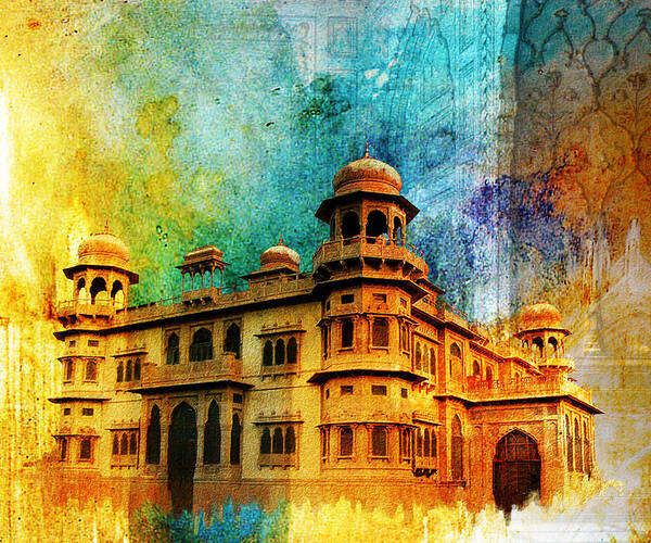 Pakistan Poster featuring the painting Mohatta Palace by Catf