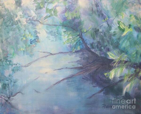 Landscape Of A Sunlit Florida Stream In The Morning Poster featuring the painting Morning Glory by Mary Lynne Powers