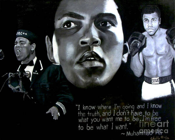 Famous Poster featuring the painting Muhammad Ali by Michelle Brantley