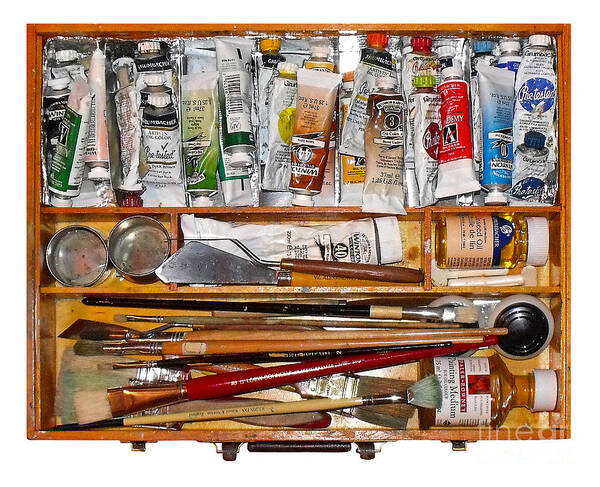 Oil Paints Poster featuring the photograph My Paint Box by Val Miller