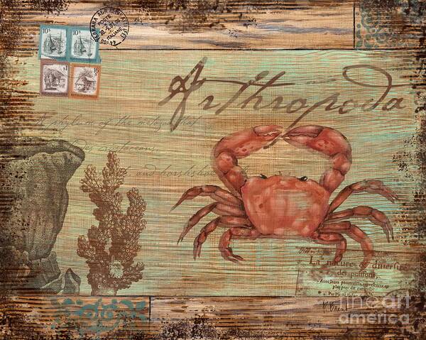 Crab Poster featuring the painting Natura Arthopoda by Paul Brent