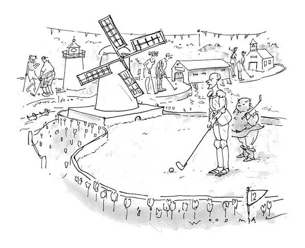 (don Quixote Poster featuring the drawing New Yorker October 11th, 1993 by Bill Woodman