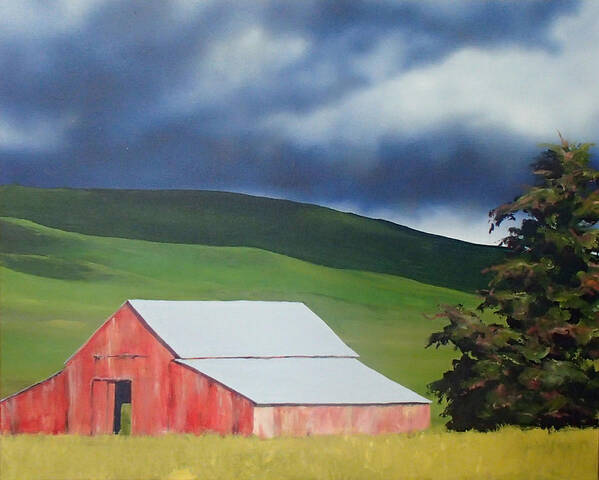 Barn Poster featuring the painting Nipomo barn by Philip Fleischer