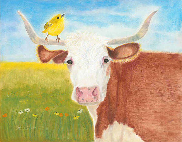 Cow Poster featuring the painting No Tree Necessary by Arlene Crafton