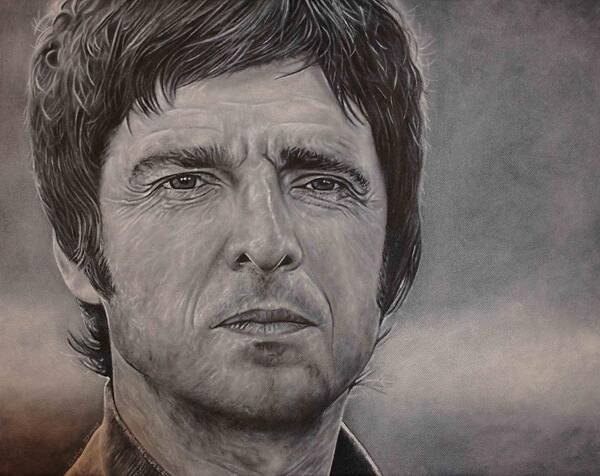 Noel Gallagher Poster featuring the painting Noel Gallagher by David Dunne