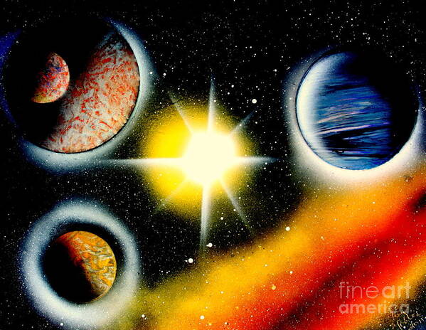 Space Art Poster featuring the painting Nova 4671 E by Greg Moores