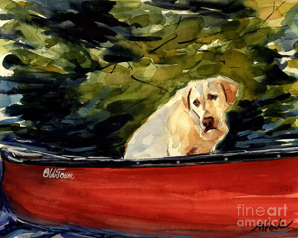 Yellow Labrador Retriever Poster featuring the painting Old Town by Molly Poole