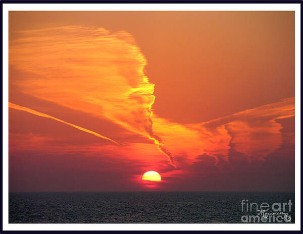 Sunset Poster featuring the photograph On Angel Wings by Mariarosa Rockefeller