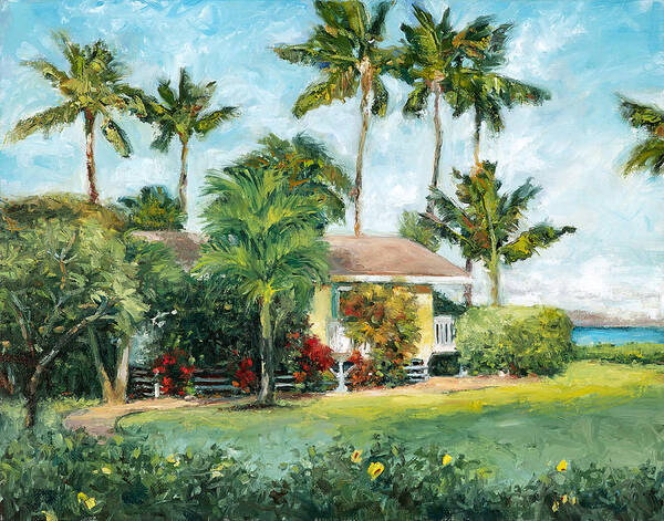 Maui Poster featuring the painting Palm Cottage by Stacy Vosberg