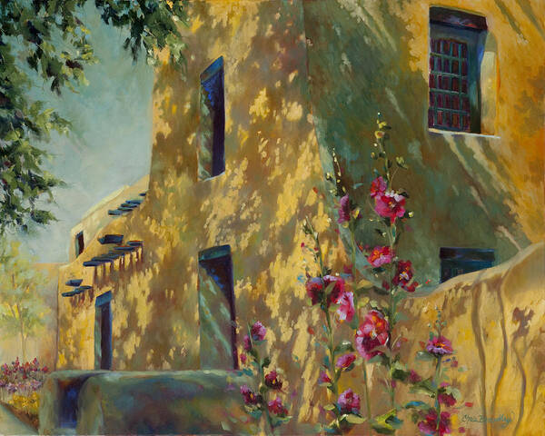 Adobe Poster featuring the painting Park Avenue Pueblo by Chris Brandley