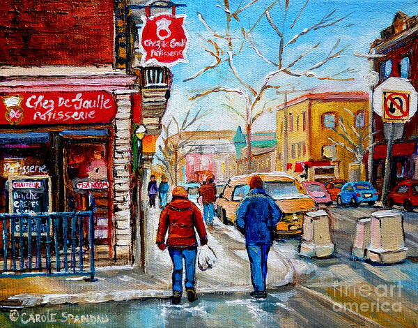 Montreal Poster featuring the painting Pastry Shop And Tea Room by Carole Spandau