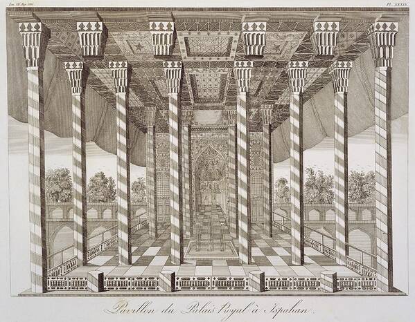 Ispahan Poster featuring the drawing Pavilion At The Royal Palace by French School