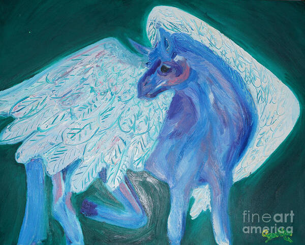 Pegasus Poster featuring the painting Pegasus by Cassandra Buckley