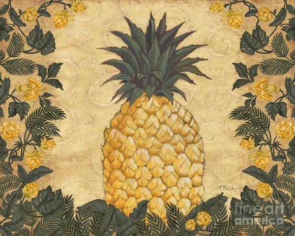 Pineapple Poster featuring the painting Pineapple Floral by Paul Brent