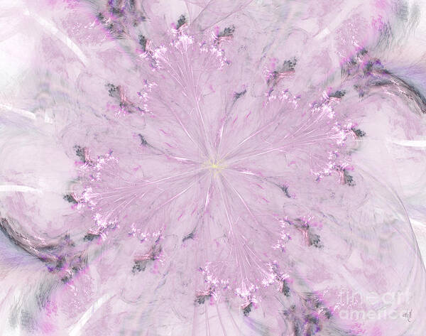 Fractal Poster featuring the digital art Pink Hibiscus by Victoria Harrington