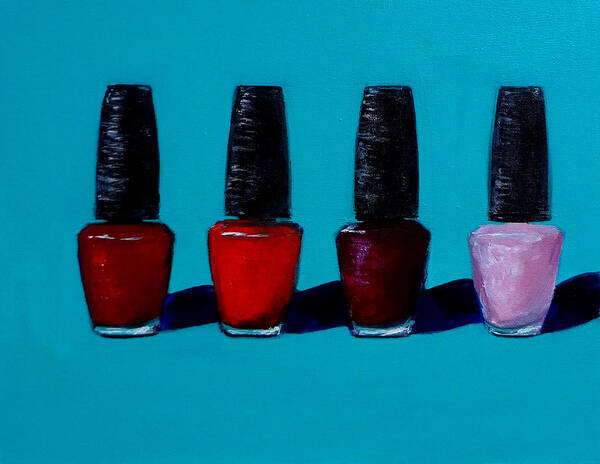 Opi Polish Poster featuring the painting Polished Opi nail polish by Katy Hawk