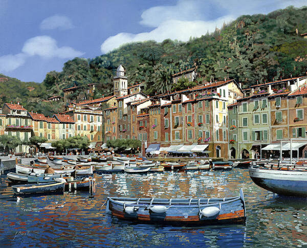 Portofino Poster featuring the painting Portofino by Guido Borelli