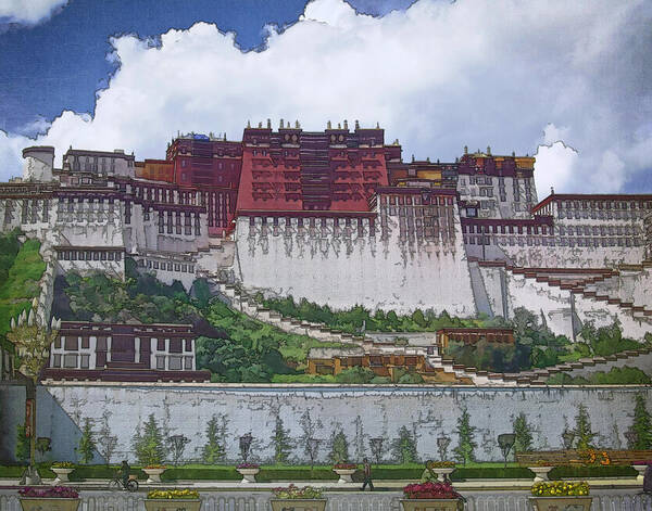 Joan Carroll Poster featuring the photograph Potala Palace by Joan Carroll