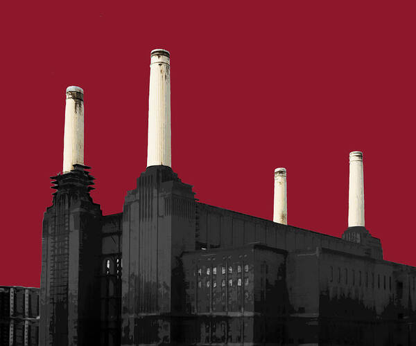 Battersea Poster featuring the mixed media Power - Blazing RED #2 by BFA Prints