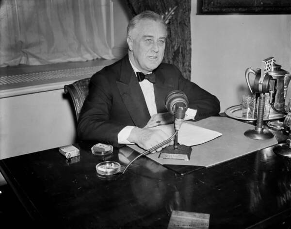 Franklin Delano Roosevelt Poster featuring the photograph President Franklin D. Roosevelt by Mountain Dreams