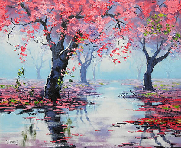 Pink Trees Poster featuring the painting Pretty in Pink by Graham Gercken