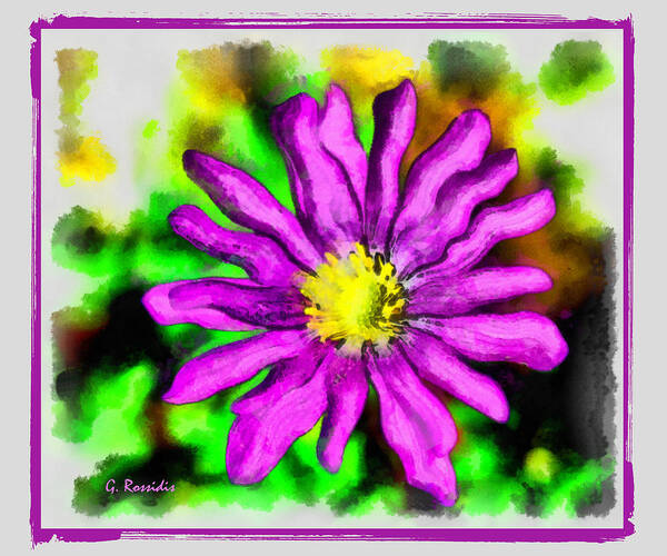 Purple Flower Poster featuring the painting Purple flower by George Rossidis