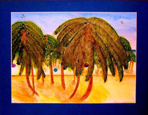 Palms Poster featuring the painting Rasta Palms by Larry Farris