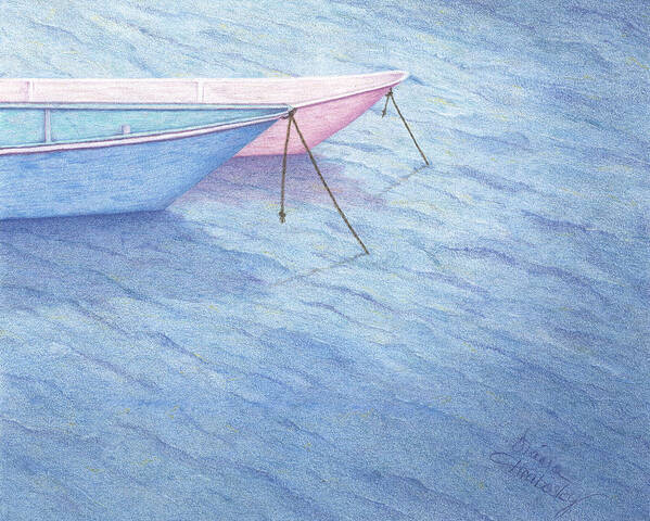 Boat Poster featuring the drawing Resting by Diana Hrabosky