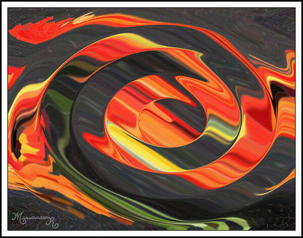 Abstract Poster featuring the digital art Ring of Fire by Mariarosa Rockefeller