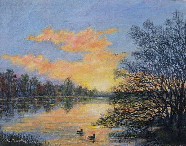 River Poster featuring the painting River Dusk # 2 by Kathleen McDermott