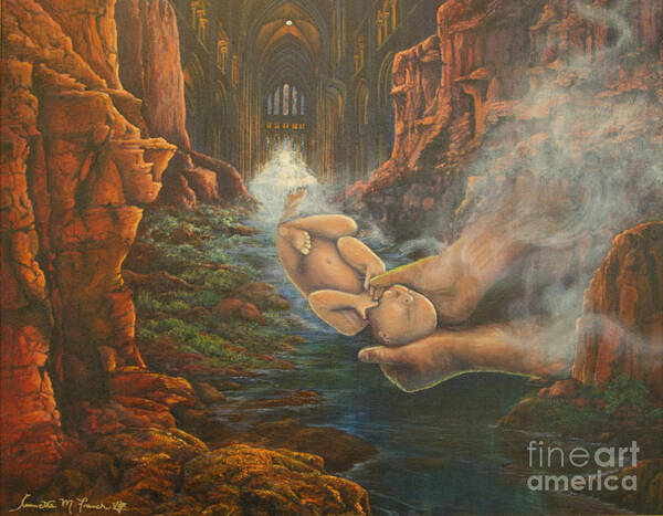 Newborn Poster featuring the painting River of Life by Jeanette French