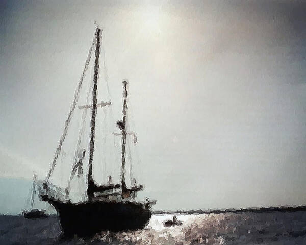 Anchored Sailboats Poster featuring the photograph Out Sailing the Seas by Belinda Lee