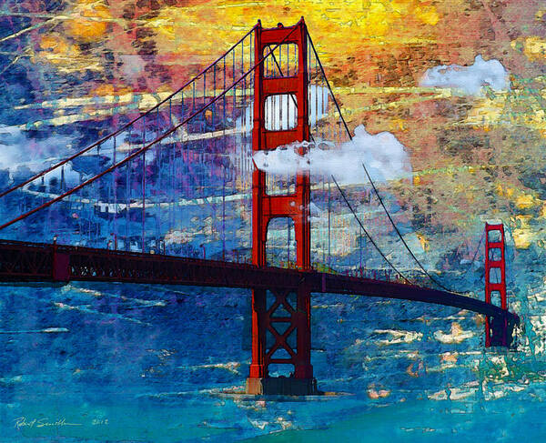 San Fransisco Poster featuring the painting San Francisco Bridge by Rob Smith's