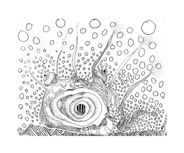 Sea Slug Poster featuring the drawing Sealife Smoooch by Regina Valluzzi