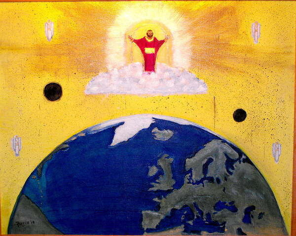 Jesus Poster featuring the painting Second coming of Jesus by Larry Farris