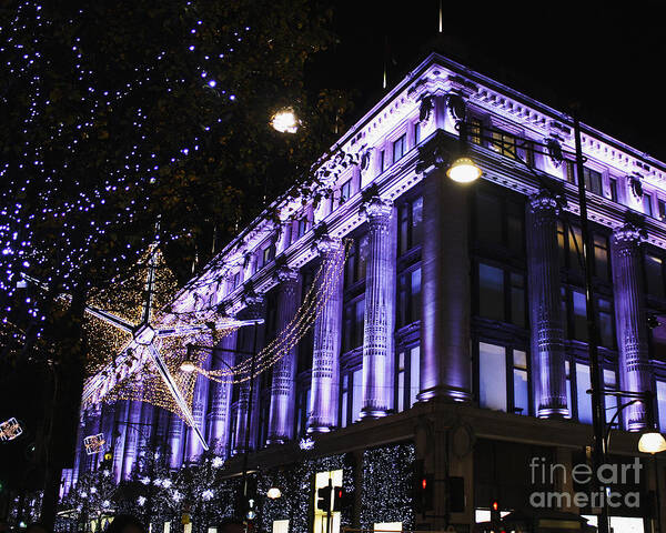 Selfridges Poster featuring the photograph Selfridges London at Christmas Time by Terri Waters