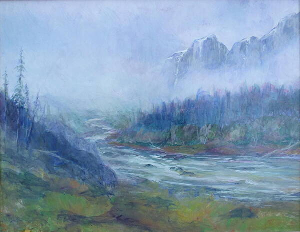 Skykomish River Poster featuring the painting Skykomish Sunrise by Charles Smith