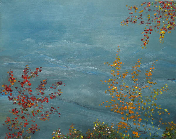 Autumn Poster featuring the painting Smoky Mountains in Autumn by Judith Rhue