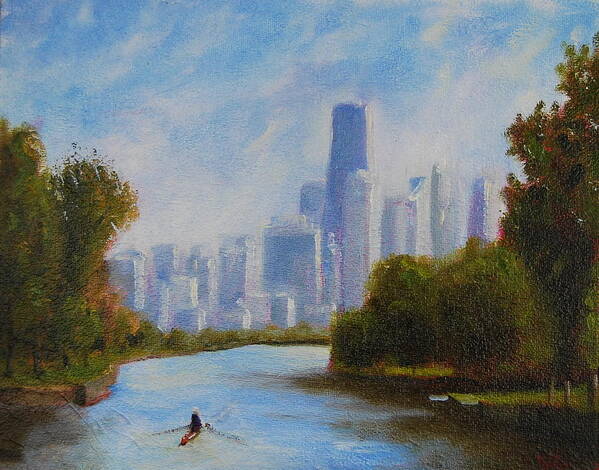 Lincoln Park Poster featuring the painting Solitude by Will Germino