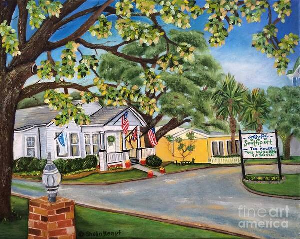 Art Poster featuring the painting Southport Tea House by Shelia Kempf