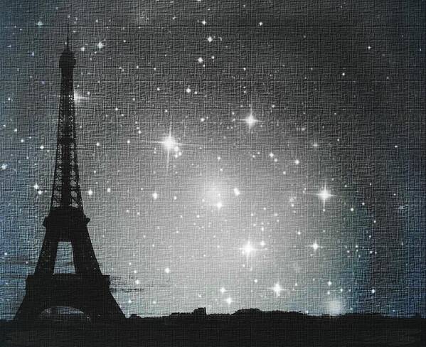 Paris Poster featuring the photograph Starry Night in Paris - Eiffel Tower Photography by Marianna Mills