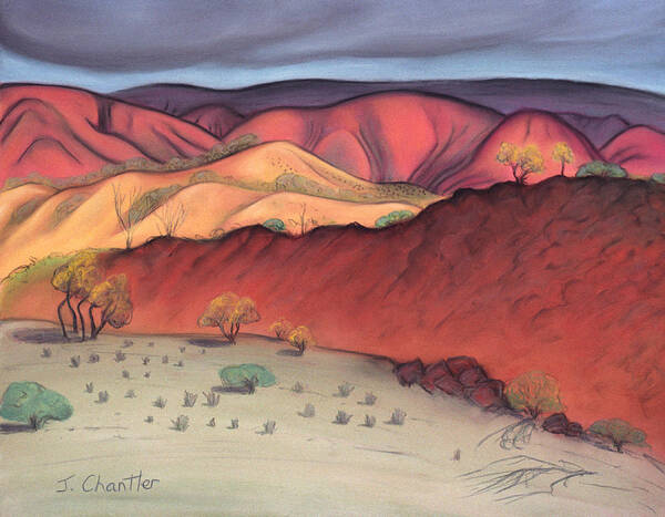 Gammon Ranges Poster featuring the pastel Storm Outback Australia by Judith Chantler