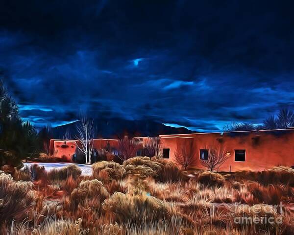 December Poster featuring the photograph Storm over Taos LX - homage OKeeffe by Charles Muhle