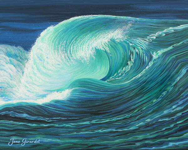 Ocean Poster featuring the painting Stormy Wave by Jane Girardot