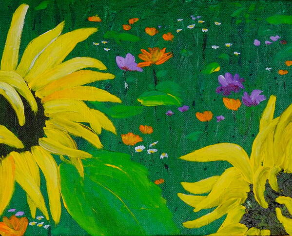Sunflower Painting Poster featuring the painting Summer Dance by Cheryl Nancy Ann Gordon