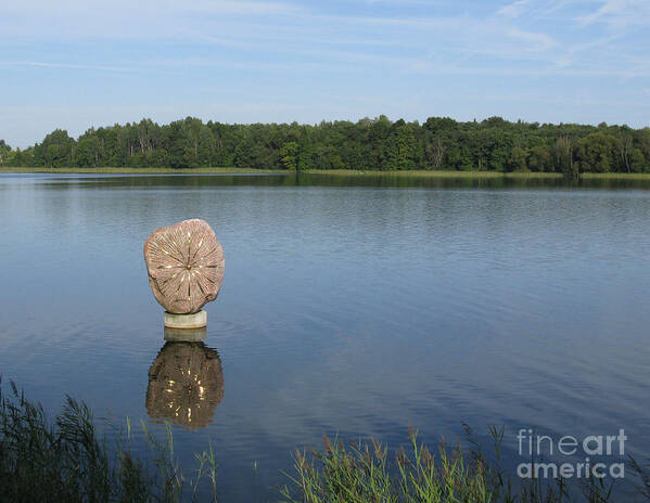 Landscape Poster featuring the photograph Sun in The Lake. Park Vilnoja. Suderve. Lithuania. by Ausra Huntington nee Paulauskaite