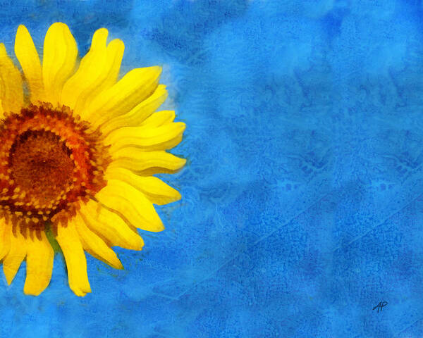 Sunflower Poster featuring the digital art Sunflower Art by Ann Powell