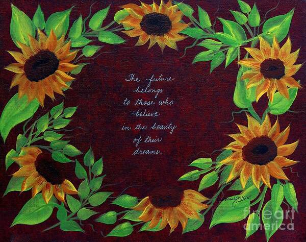Barbara Griffin Poster featuring the painting Sunflowers and Dreams by Barbara A Griffin