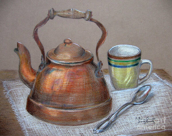 Tea Pot Poster featuring the drawing Tea Pot by Patricia Januszkiewicz