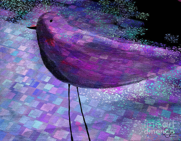 Purple Poster featuring the painting The Bird - s40b by Variance Collections